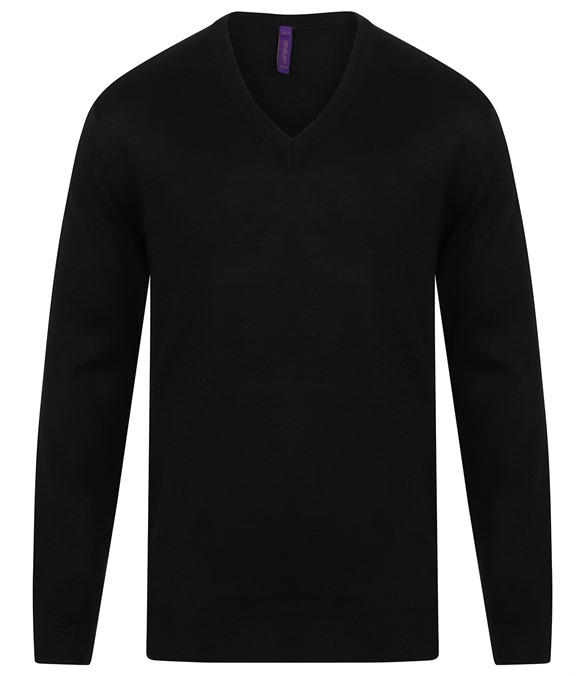 Cashmere touch acrylic v-neck jumper