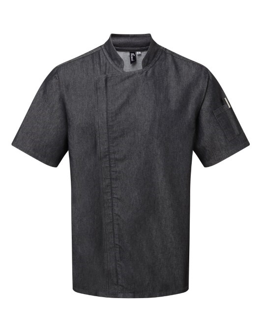 Chef&#39;s zip-close short sleeve jacket