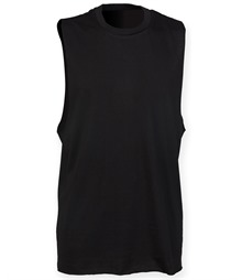 High neck slash armhole vest