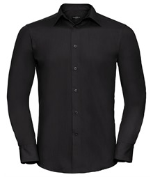Long sleeve polycotton easycare fitted poplin shirt
