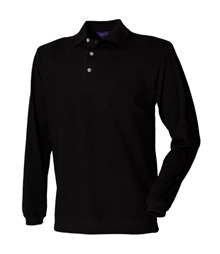 Long sleeve cotton polo shirt