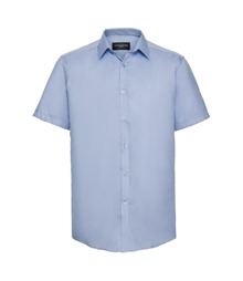 Short sleeve herringbone shirt